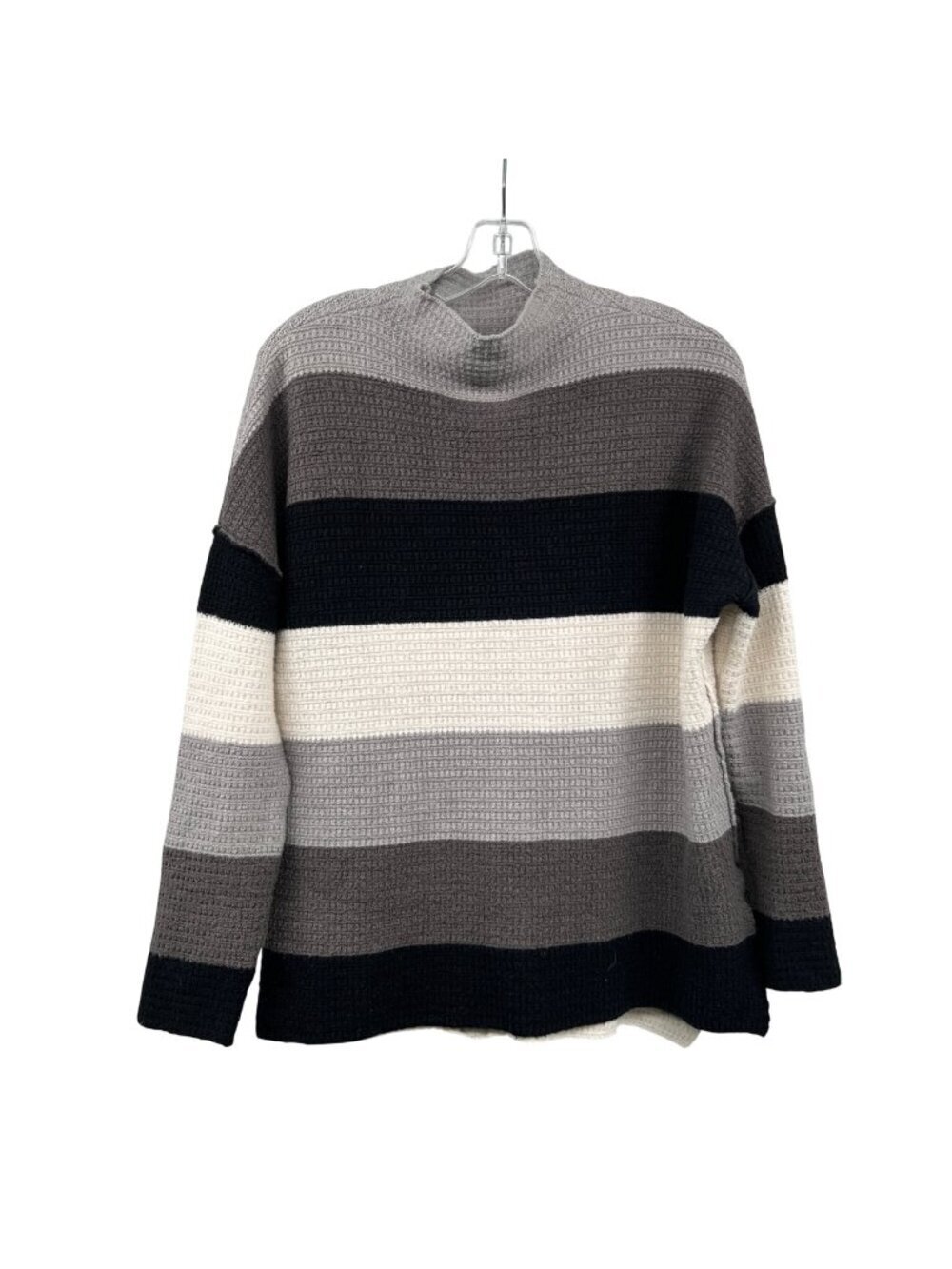 Altar'd State Womens Knit Striped Sweater Mock Neck Zipper Back Gray/Multi XS - Picture 1 of 8